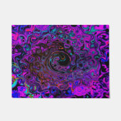 Trippy Black und Magenta Retro Liquid Swirl Fußmatte (Vorderseite)
