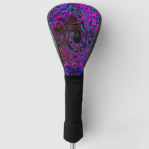 Trippy Black und Magenta Retro Liquid Swirl