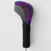 Trippy Black und Magenta Retro Liquid Swirl Golf Headcover (angewinkelt)