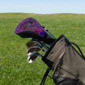 Trippy Black und Magenta Retro Liquid Swirl Golf Headcover (In SItu)
