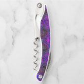Trippy Black und Magenta Retro Liquid Swirl Kellnermesser (Vorderseite)