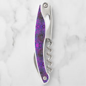 Trippy Black und Magenta Retro Liquid Swirl Kellnermesser (Rückseite)