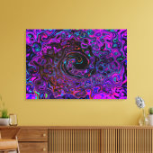 Trippy Black und Magenta Retro Liquid Swirl Leinwanddruck (Insitu (Wohnzimmer))