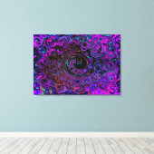 Trippy Black und Magenta Retro Liquid Swirl Leinwanddruck (Insitu (Holzboden))