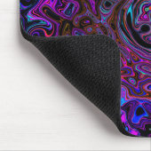 Trippy Black und Magenta Retro Liquid Swirl Mousepad (Ecke)