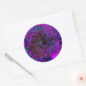 Trippy Black und Magenta Retro Liquid Swirl Runder Aufkleber (Umschlag)