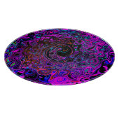 Trippy Black und Magenta Retro Liquid Swirl Schneidebrett (Ecke)
