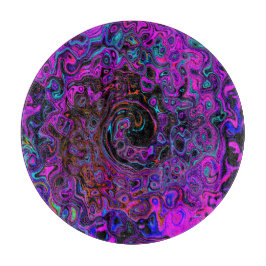 Trippy Black und Magenta Retro Liquid Swirl Schneidebrett
