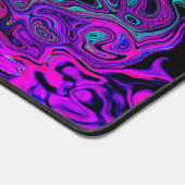 Trippy Black und Magenta Retro Liquid Swirl Schreibtischunterlage (Ecke)
