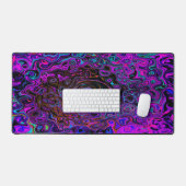 Trippy Black und Magenta Retro Liquid Swirl Schreibtischunterlage (Tastatur & Maus)