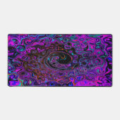 Trippy Black und Magenta Retro Liquid Swirl Schreibtischunterlage (Vorderseite)