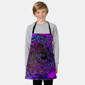 Trippy Black und Magenta Retro Liquid Swirl Schürze (Getragen)
