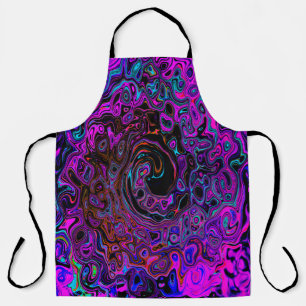 Trippy Black und Magenta Retro Liquid Swirl Schürze