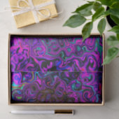 Trippy Black und Magenta Retro Liquid Swirl Seidenpapier (Geschenk)