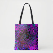 Trippy Black und Magenta Retro Liquid Swirl Tasche (Vorderseite)