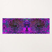 Trippy Black und Magenta Retro Liquid Swirl Yogamatte (Vorderseite (Horizontal))