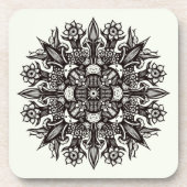 Trippy-Black-White-cool-Psychedelic-Mandala Getränkeuntersetzer (Vorderseite)