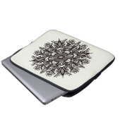 Trippy-Black-White-cool-Psychedelic-Mandala Laptopschutzhülle (Vorne Knopf)