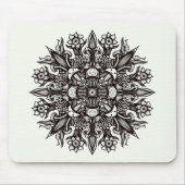 Trippy-Black-White-cool-Psychedelic-Mandala Mousepad (Vorne)