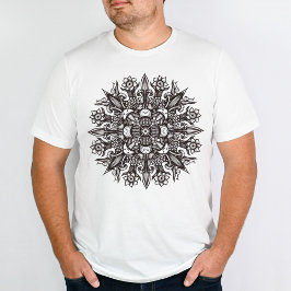 Trippy-Black-White-cool-Psychedelic-Mandala T-Shirt