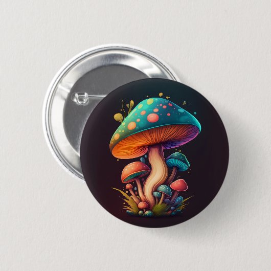Trippy Blue Amanita Muscaria Button (Vorne & Hinten)