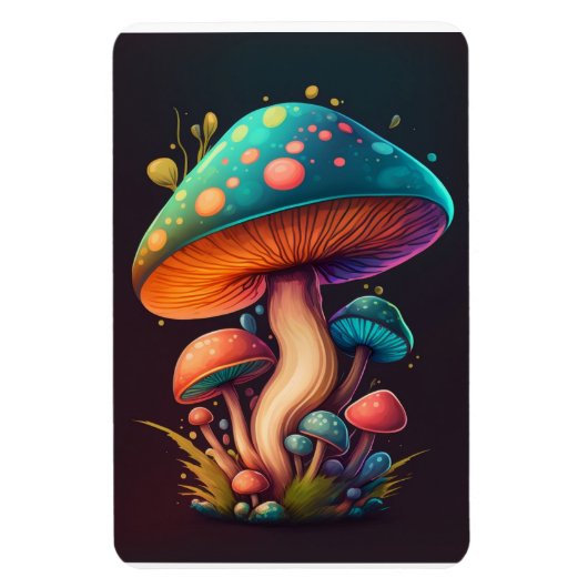 Trippy Blue Amanita Muscaria Flexible Foto Magnet (Vertikal)