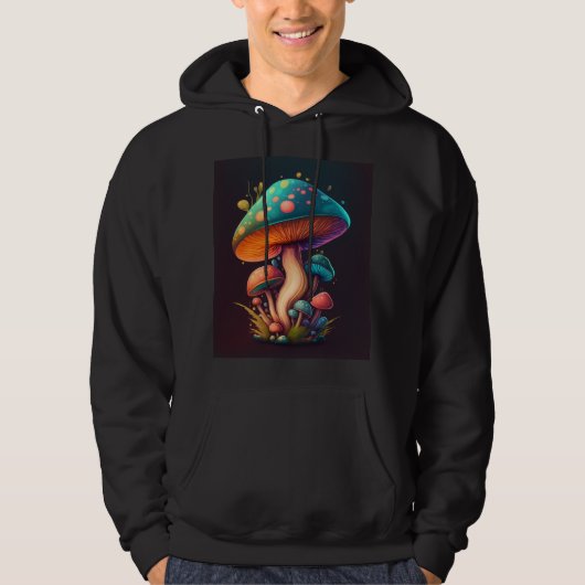 Trippy Blue Amanita Muscaria muscaria Hoody (Vorderseite)
