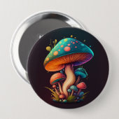Trippy Blue Amanita Muscaria muscroom 4" Schaltflä Button (Vorne & Hinten)