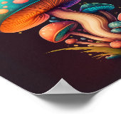 Trippy Blue Amanita Muscaria Pilzposter Poster (Ecke)