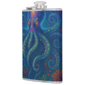Trippy Blue Octopus Flachmann (Links)