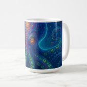 Trippy Blue Octopus Kaffeetasse (VorderseiteRechts)