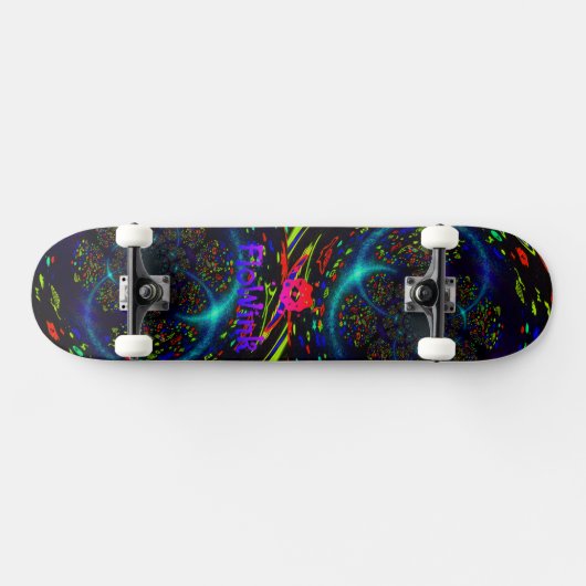 Trippy Blue Spiral Skateboard (Horizontal)