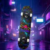 Trippy Blue Spiral Skateboard