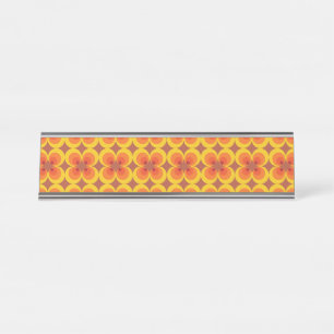 Trippy Blumen  Schreibtischnamensplakette