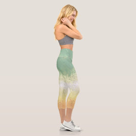 Trippy Boho Groovy Abstrakt Genderflor Pride Flag Capri Leggings