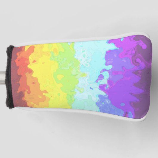Trippy Boho Groovy Abstrakt Neurogender Pride Flag Golf Headcover (Vorderseite)