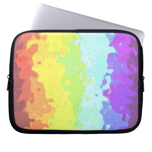 Trippy Boho Groovy Abstrakt Neurogender Pride Flag Laptopschutzhülle (Vorderseite)