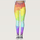 Trippy Boho Groovy Abstrakt Neurogender Pride Flag Leggings (Vorderseite)