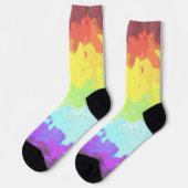Trippy Boho Groovy Abstrakt Neurogender Pride Flag Socken (Linkes Detail)