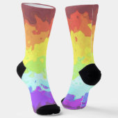 Trippy Boho Groovy Abstrakt Neurogender Pride Flag Socken (Gewinkelt)