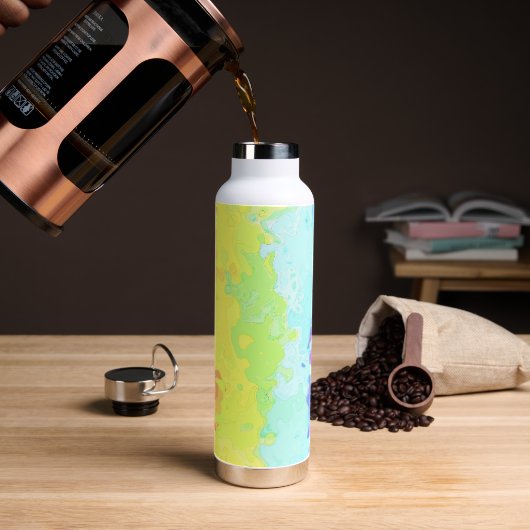 Trippy Boho Groovy Abstrakt Neurogender Pride Flag Trinkflasche (Kaffee)