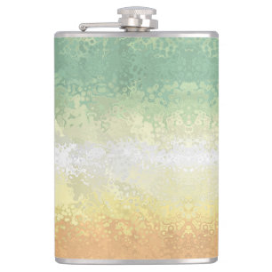Trippy Boho Groovy Abstrakte Genderflor-Stolzflagg Flachmann