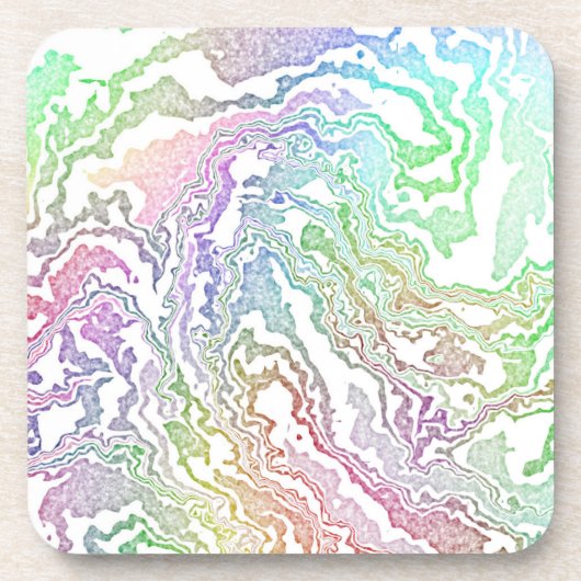 Trippy Boho Marble Abstrakt Getränkeuntersetzer (Vorderseite)