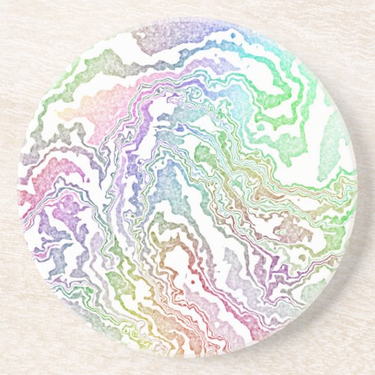 Trippy Boho Marble Abstrakt Getränkeuntersetzer (Vorne)