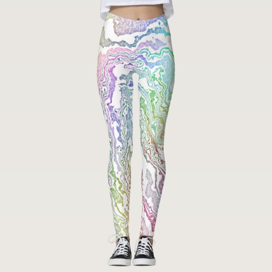 Trippy Boho Marble Abstrakt Leggings (Vorderseite)