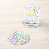 Trippy Boho Marble Abstrakt Runder Pappuntersetzer (Vor Ort)