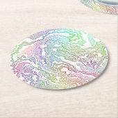 Trippy Boho Marble Abstrakt Runder Pappuntersetzer (Angewinkelt)