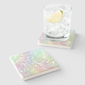 Trippy Boho Marble Abstrakt Steinuntersetzer (Seitenansicht)