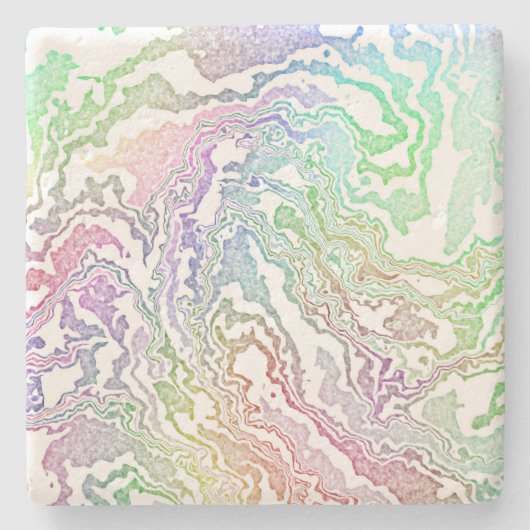 Trippy Boho Marble Abstrakt Steinuntersetzer (Vorderseite)