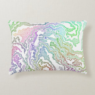 Trippy Boho Marmorierte Bunte Regenbogen-Abstrakt Dekokissen